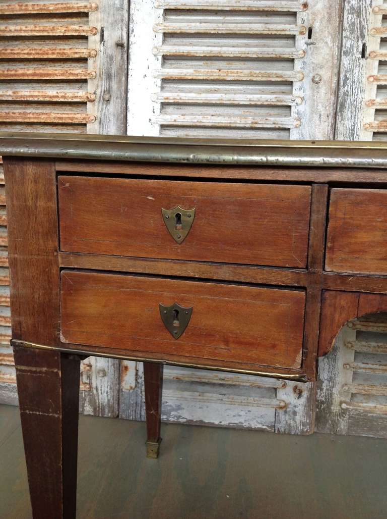 French 19th Century Desk with Brass Detail 4