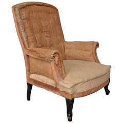 French 19th Century Armchair in Burlap 9