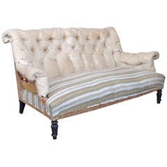 Large French 19th C. Tufted Sofa