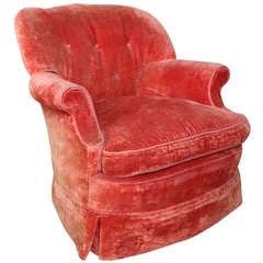 1940s Armchair in Red Velvet