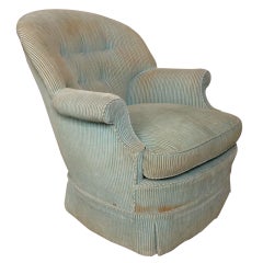 Upholstered Armchair in Green Fabric, 1950s