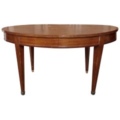 French 1940s Mahogany Oval Dining Table