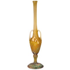 Superb Daum Nancy Tall Vase: Model "Pervenche"