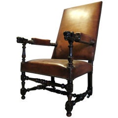 Spectacular 19thC French Armchair w/ Carved  Mercury figure