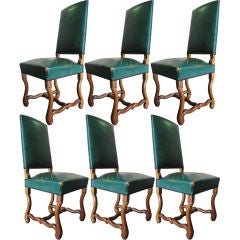 Elegant set of 6 French "Os de Mouton" Dining chairs