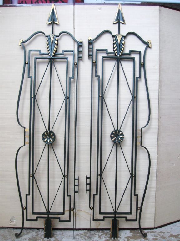 Superb Pair of French 40's Iron Interior Room Divider / Gates