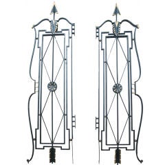 Vintage Superb Pair of French 40's Iron Interior Room Divider / Gates