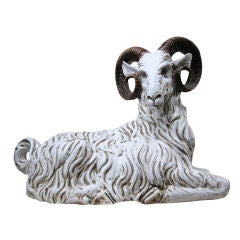 Beautiful ItalianTerracotta Sculpture of a Ram