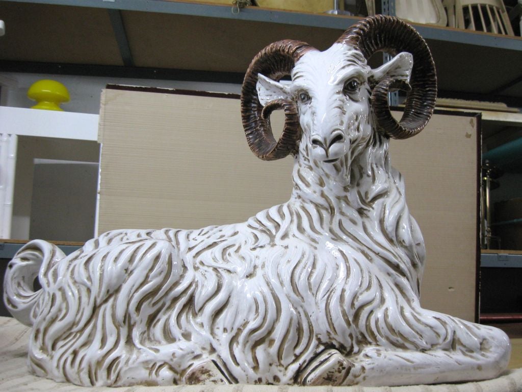 Beautiful ItalianTerracotta Sculpture of a Ram 4