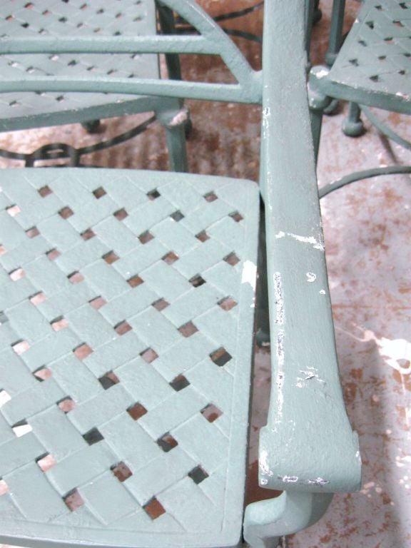 20th Century Set of 6 Neo Classical Solid Cast Aluminum Patio Chairs