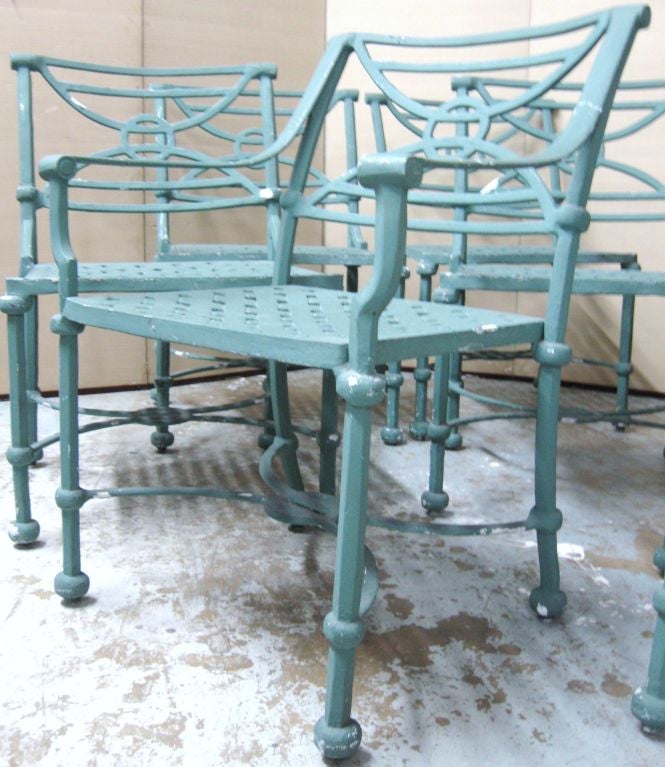 Set of 6 Neo Classical Solid Cast Aluminum Patio Chairs 1