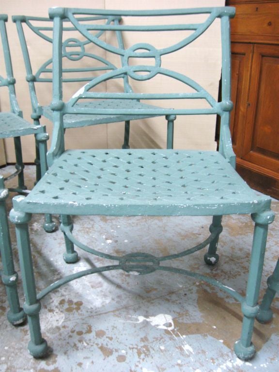 Set of 6 Neo Classical Solid Cast Aluminum Patio Chairs 2