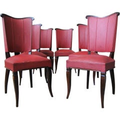 Elegant set of 6 French 40's Dining Chairs