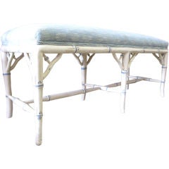 Elegant Faux Bamboo long Painted Bench