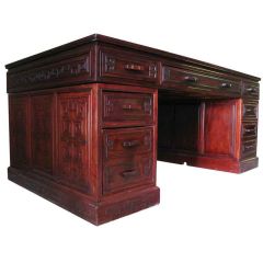 Vintage Rare large Ming inspired 2 sided "Partner's Desk"