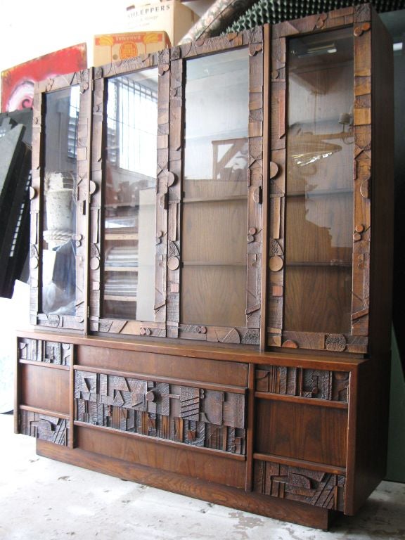 Mid-20th Century Spectacular Cubist inspired Cabinet, Lane AltaVista