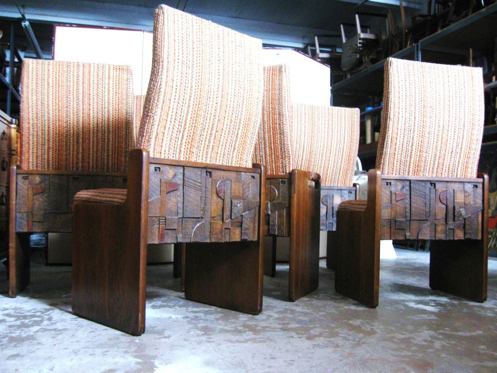 Rare set of 6 #Cubist inspired #dining Z#chairs, 2 armchairs 4 side chairs, with fabulous detail at backs, and slick #chic lines, and nice high backs. Combine beautifully with mid century or period sidebaord, cabinet tables consoles etc. to add a