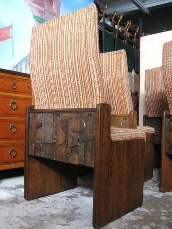 Rare Set of 6 Brutalist  Dining Chairs: Lane Alta Vista 2