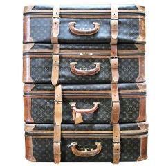 Set of 4 Retro Lousi Vuitton Suitcases / luggage