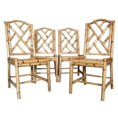 Chippendale Inspired Bamboo Chairs w/ Pagoda flair tops