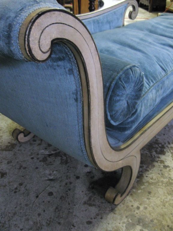 19th Century Superb Napoleon III Painted & Down French Empire Recamier / Sofa