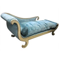 Superb Napoleon III Painted & Down French Empire Recamier / Sofa