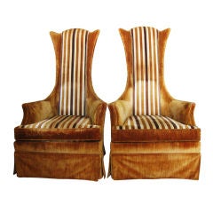 Spectacular Pair of Extremely Hign back Armchairs