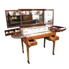Spectacular 19thC Campaign Dressing Table Vanity, English