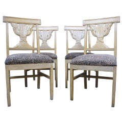 Elegant set of French 40's Ceruse Wheat Shaft Chairs