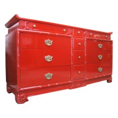Lacquered Pagoda Top Chinese Chippendale Cabinet