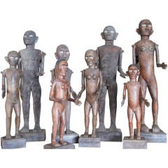 Collection of 8 Carved Wood Articulated Figures