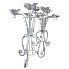 Pair of French 40's Iron Torcheres