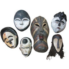 Vintage Collection of 6 African Masks