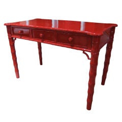 Elegant Lacquered faux bamboo desk