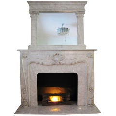 Vintage Superb Classical Style Fireplace Mantle and Mirror