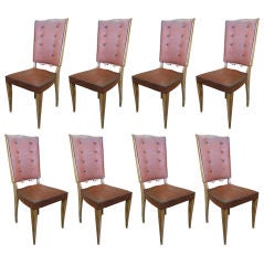 Elegant set of 8 French 40
s Dining Chairs att: Jean Pascaud