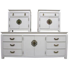 3 Piece Ming inspired cabinet and bureaus