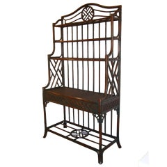 Vintage Bamboo  and Rattan Etagere