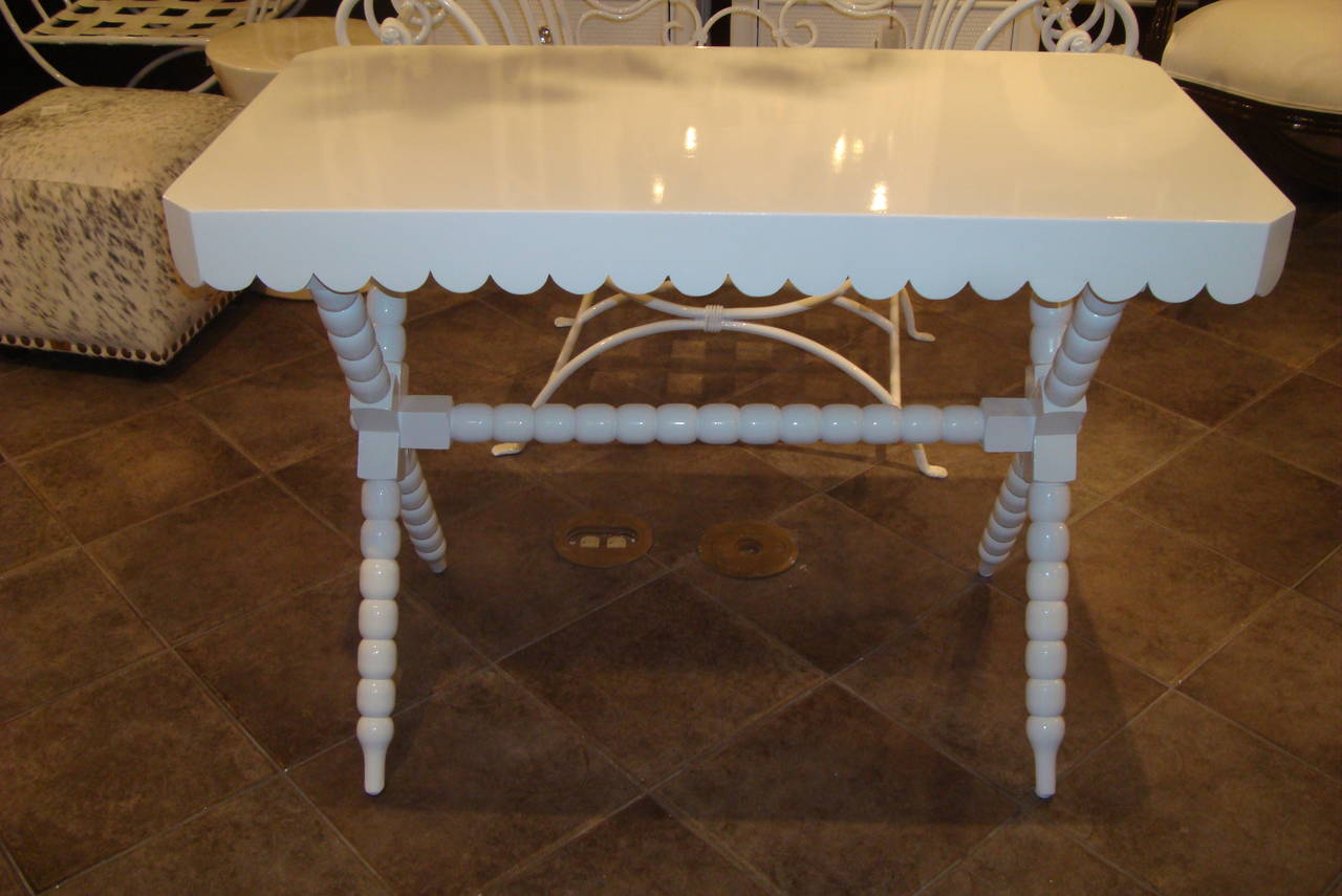 Vintage Scallop Edge Lacquer Table