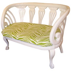 Dorothy Draper Style Scroll Settee