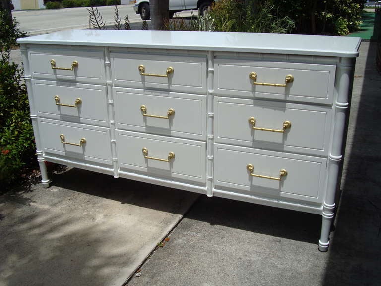 Restored Faux Bamboo Dresser In Excellent Condition In West Palm Beach, FL