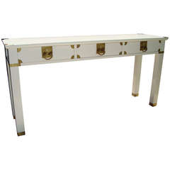 Vintage White Lacquered Campaign Console