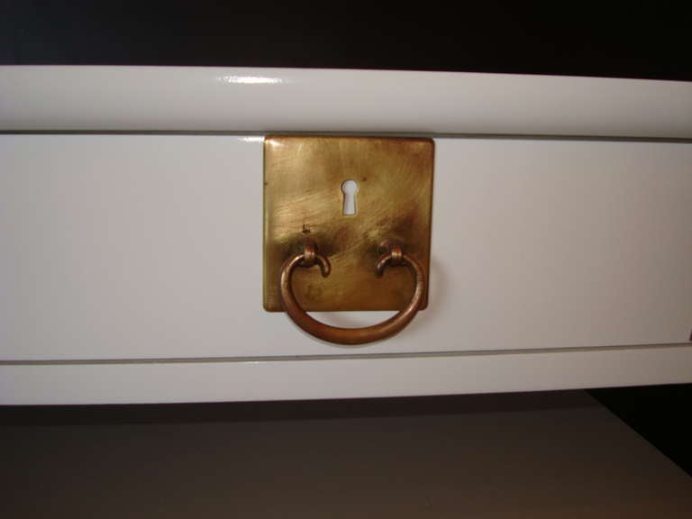 20th Century Vintage White Lacquered Campaign Console