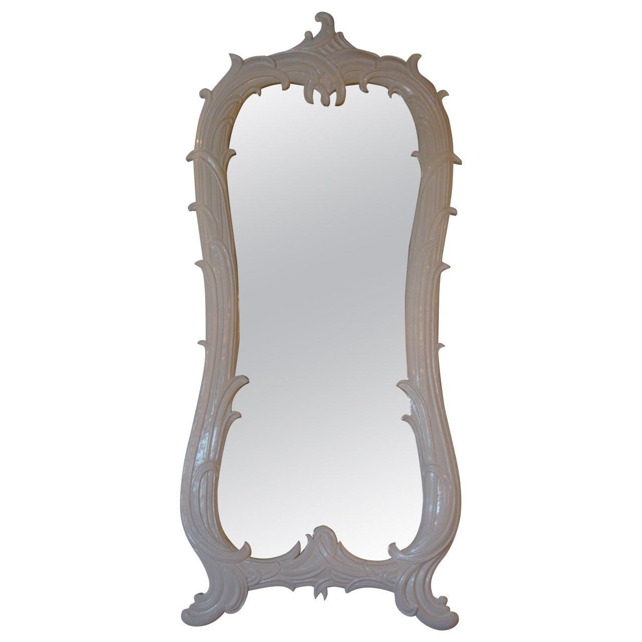 Lacquered Hollywood Regency Frond Mirror For Sale