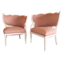 Newly Lacquered Hollywood Regency  Scallop Chairs