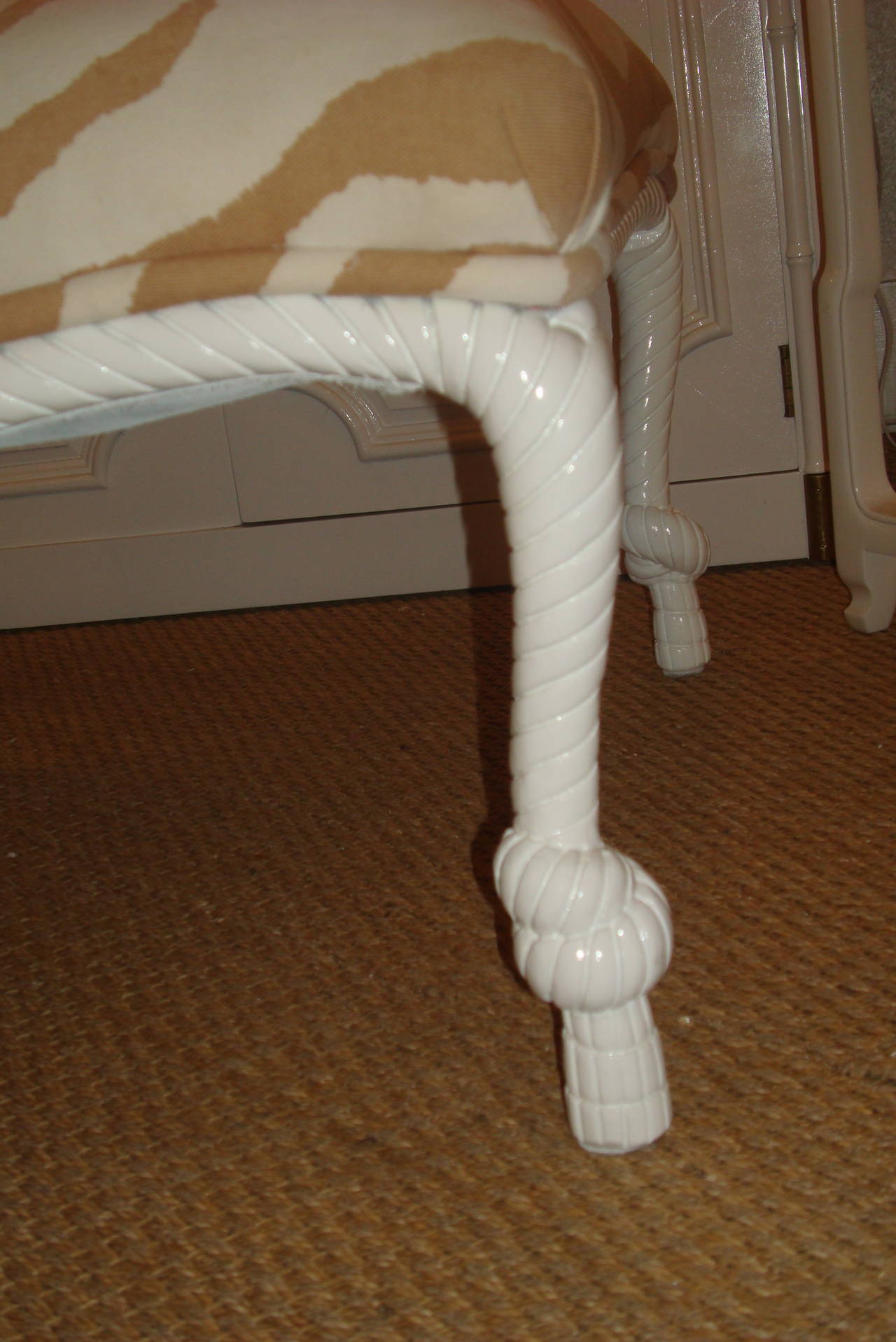 Lacquered Hollywood Regency Ottoman