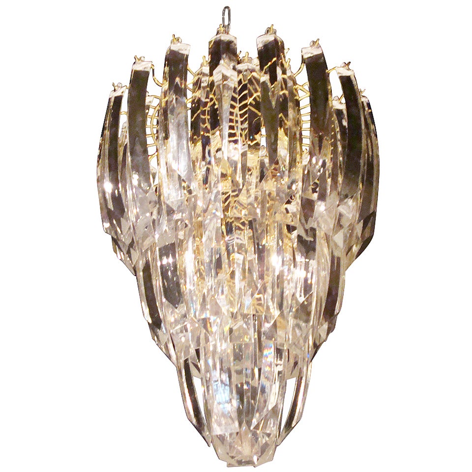 Vintage Three Tier Acrylic Chandelier