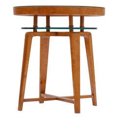 Burl Wood 1940's French Gueridon Attr Maxime Old 3