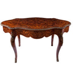 A Very Fine Napoleon III Marquetry Serpentine Table