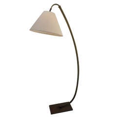 Vintage Modernist Brass Floor Arc Lamp